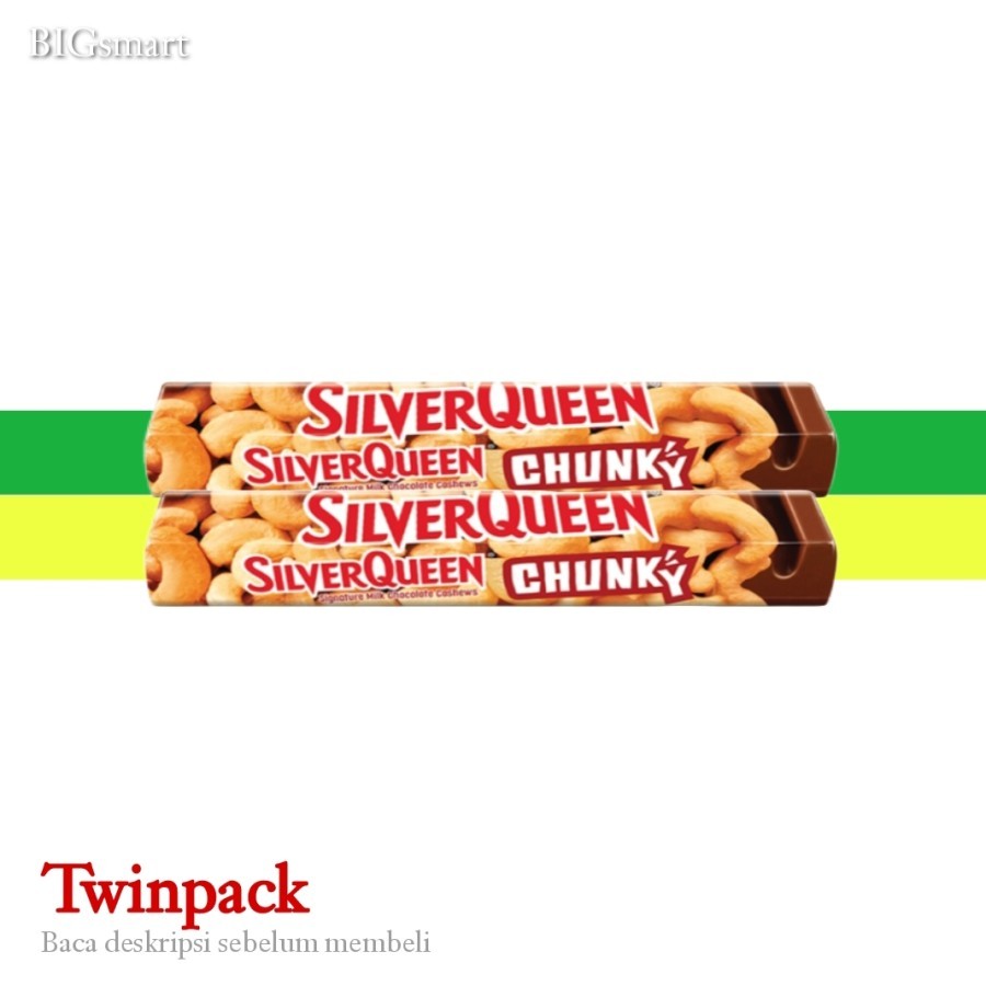 

SilverQueen Chunky Bar Chocolate Cashews 95 g - Twinpack