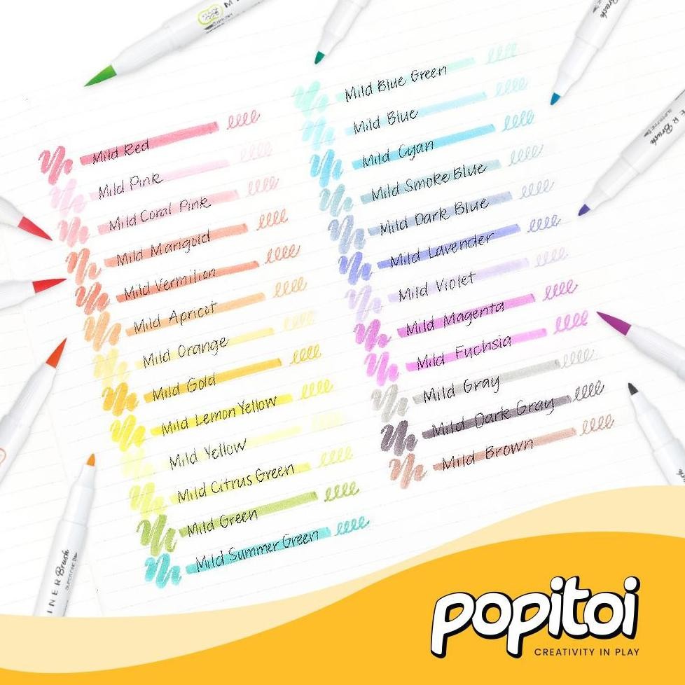 

Promo! ZEBRA Mildliner BRUSH Pen Marker Double Ended Highlighter pastel Sale