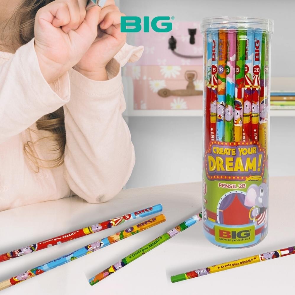 

rt-69 50 Pcs BIG Pensil 2B Karakter Seri Bum Elephant Graphite Pencil Extra Dark PS-007 Murah