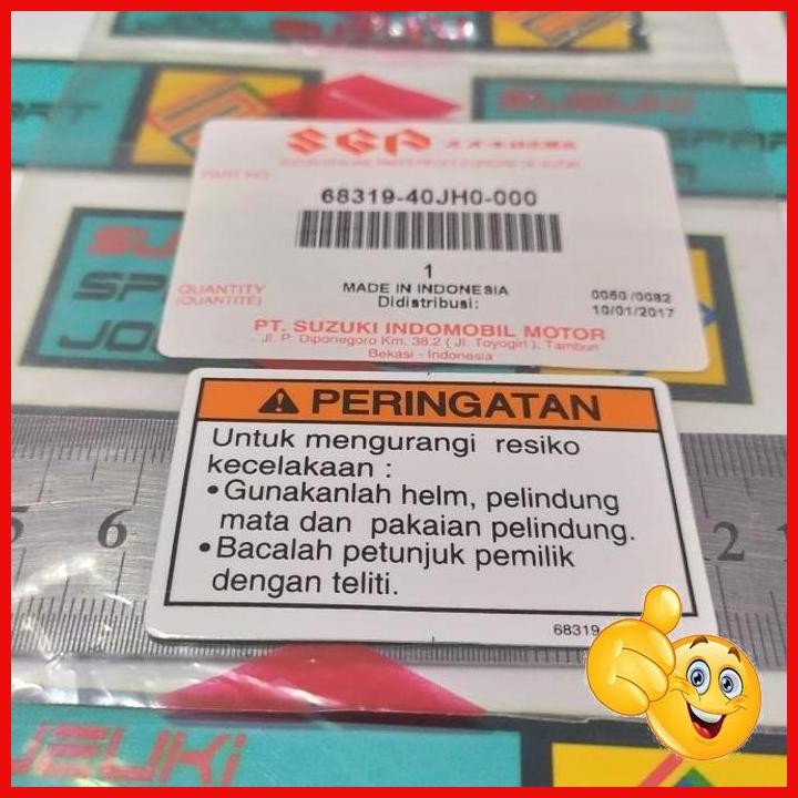 

[SPJ] 68319-40JH0-000 STIKER LABEL GENERAL WARNING SUZUKI BANDIT 150 ORI