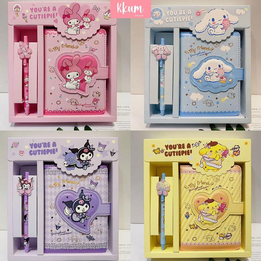 

Super Seller 2 In 1 Gift Set Notebook Sanrio Magnet/ Buku Tulis Cute Kuromi Cinnamorol Dw-45