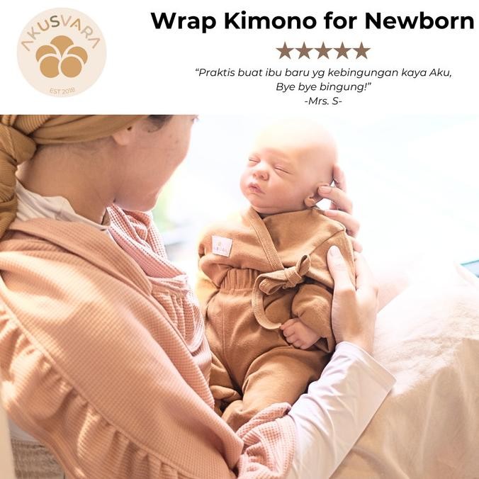 Baru | Akusvara - Newborn Kimono In Choco Rib, Baju Bayi Baru Lahir Nyaman