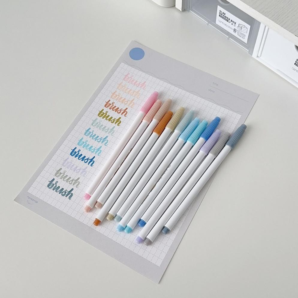 

Bisa COD Winzige Set 12 Calligraphy Pen Brush Lettering Pen Aesthetic Vintage Warna Warni Brush Marker Pena Kuas Warna Pulpen Pena Kaligrafi Coloring Markers Premium