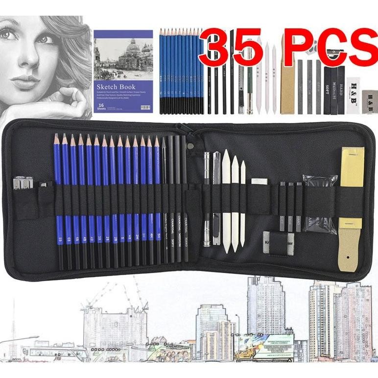 

Terbaru 35Pcs/Set Sketch Pencil Pisau Penghapus Dan Pensil Gambar Untuk Keperluan Sekolah Pencil Drawing Set HotSale