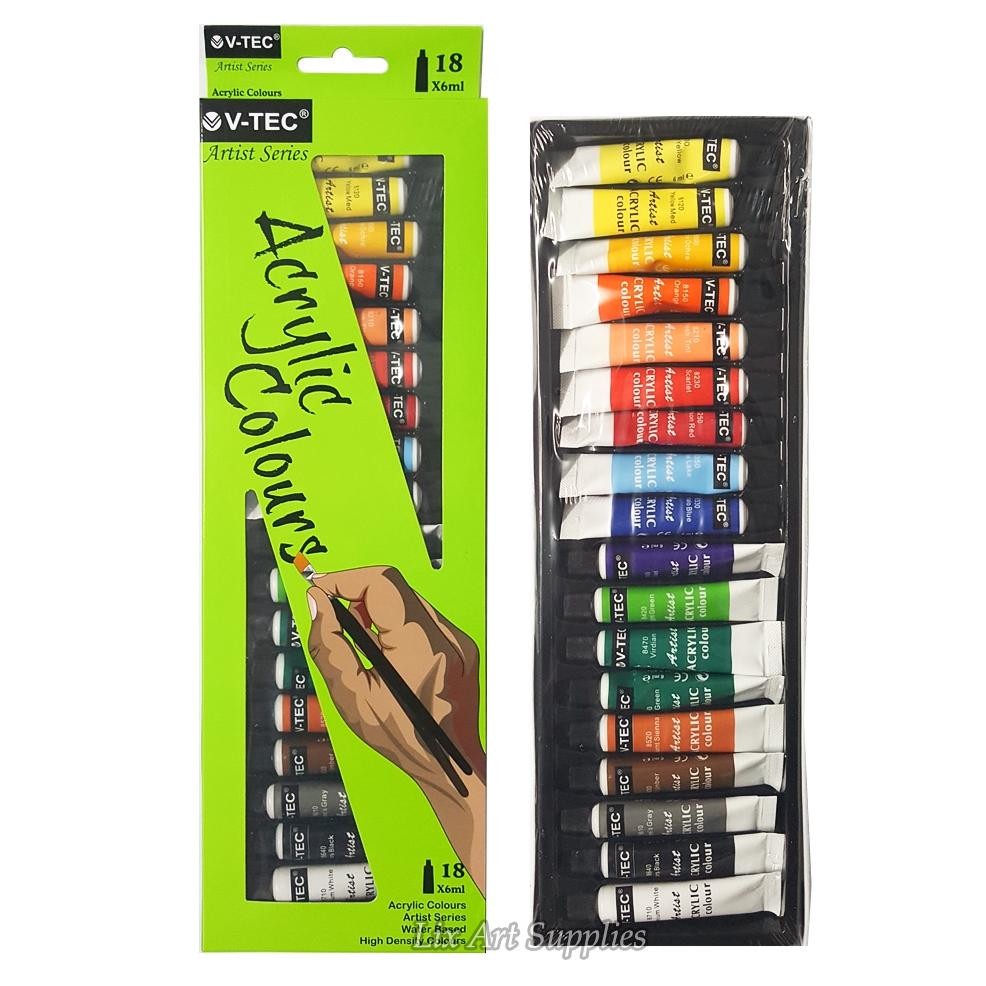 

Sale V-Tec Acrylic Color Set 18 - 618A/ Cat Akrilik Cat Akrilik Set 18x6ml Terlaris