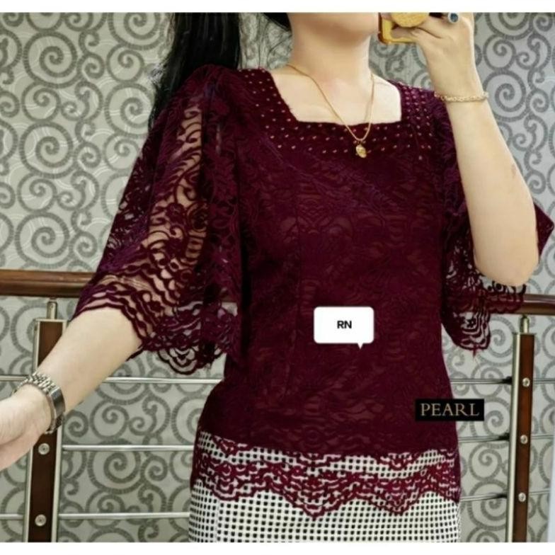 Hot Sale Blouse Kebaya Lengan Kembang TerbaruAtasan Wanita Kekinian,Atasan Wanita Terlaris,Atasan Br