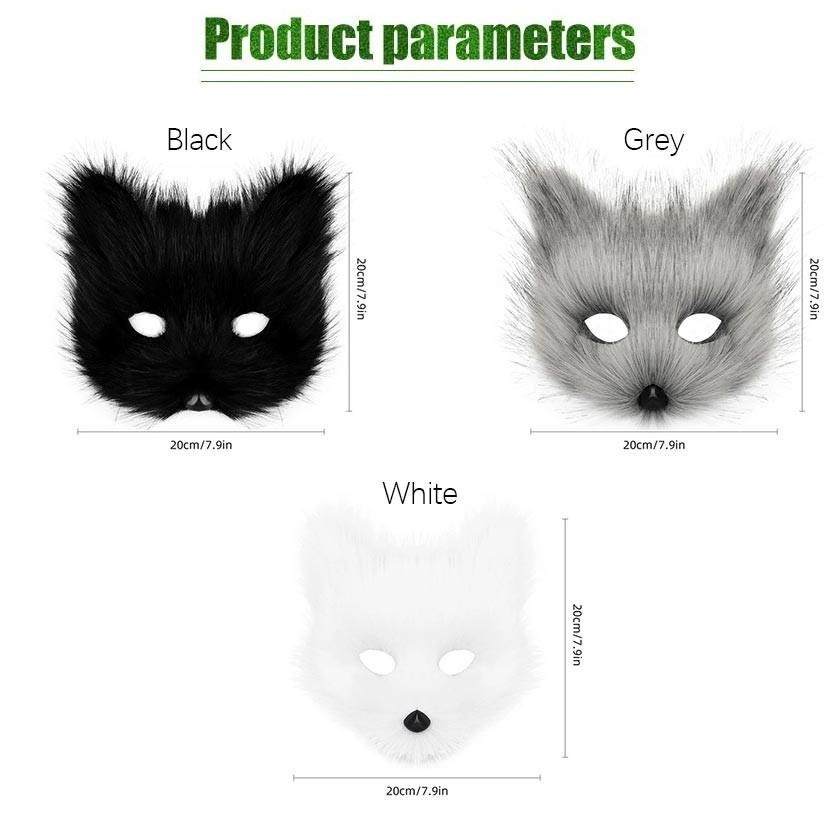 Masker Topeng Kitsune Jepang Kitsune Mask Topeng Cosplay Festival Mask Halloween Half-Face Cosplay F