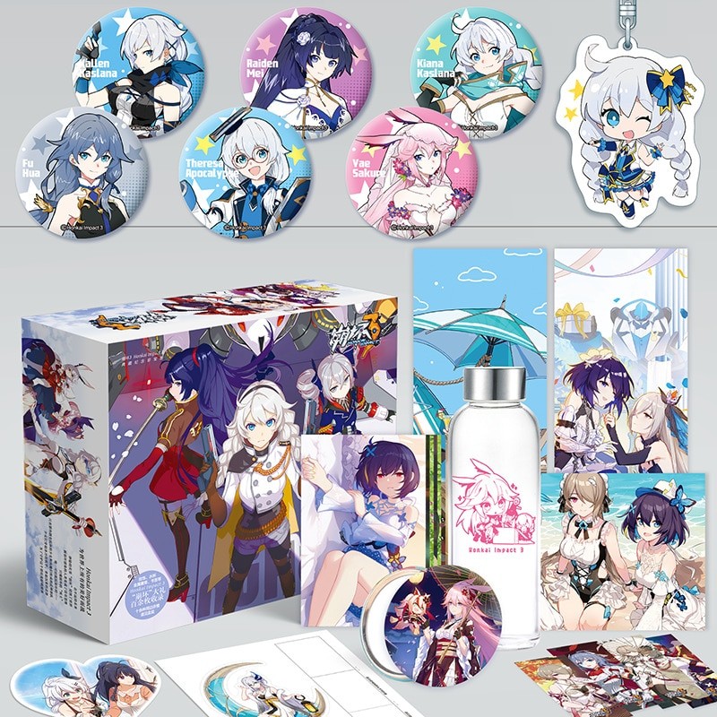 

Anime Honkai Impact 3 Model Kotak Hadiah Mainan Gantungan Kunci Pin Lencana Kartu Pos Cangkir Air Pembatas Buku Cermin Poster Stiker Kulkas |14F7C9A5|
