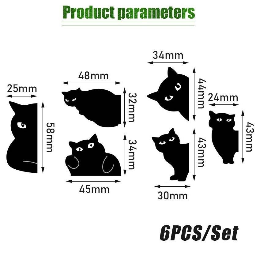 

Pembatas Buku 6Pcs/Set Black Cat Bookmark For Books Cute Cartoon Magnetic Page Clips Marker Unique Reading