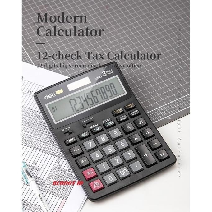 

Kalkulator Deli Tax Function 12 Digit 120Check E39203 - Garansi 3Th Original