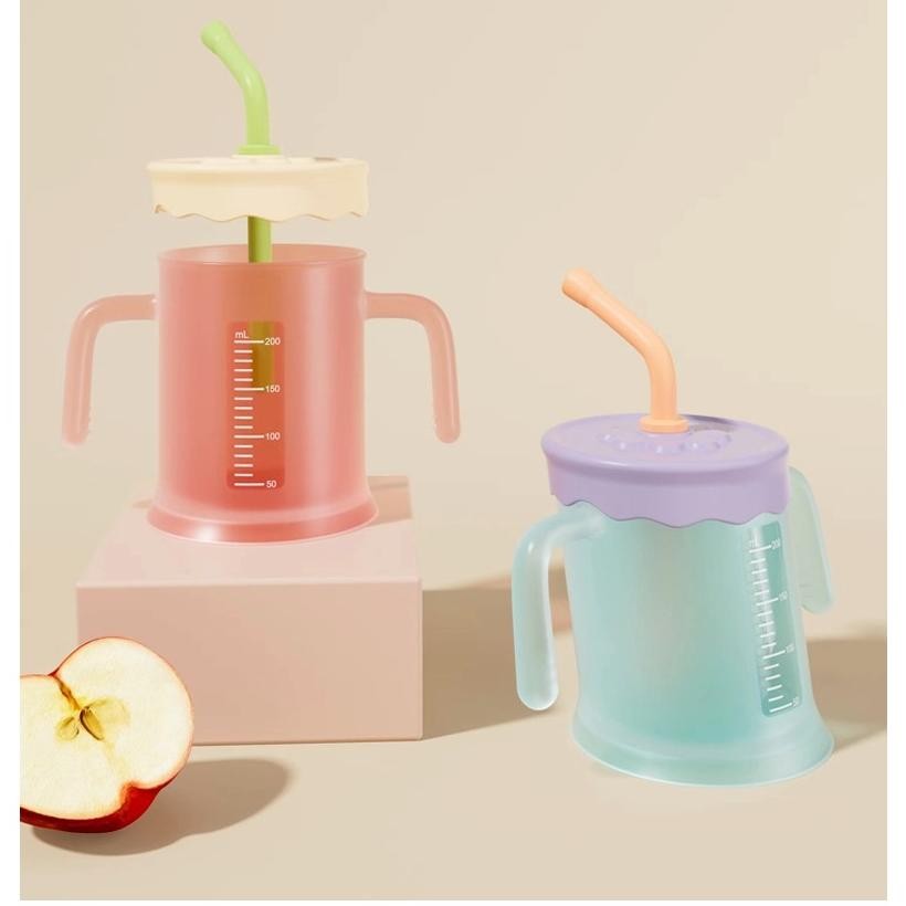 Original Curve Straw Cup Training Gelas Minum Sedotan Anak-Gelas Sedotan Bayi Cup Cangkir Susu Gelas