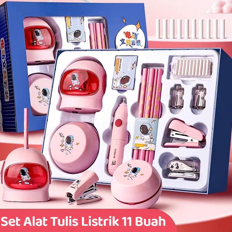 

Terlaris Set Alat Tulis Listrik 11 Buah / Electric Stationery Set / Set Alat Tulis Elektrik Rautan Penghapus Vacuum Pensil 11 In 1 Kekinian