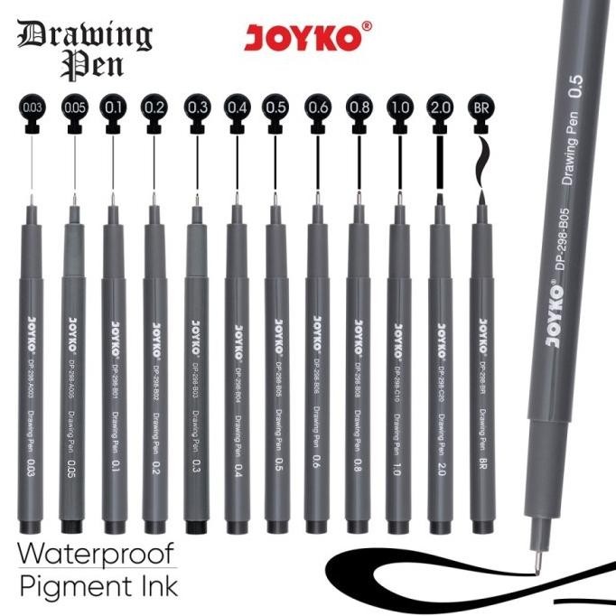 Drawing Pen Joyko Pena Gambar Waterproof Pigment Ink