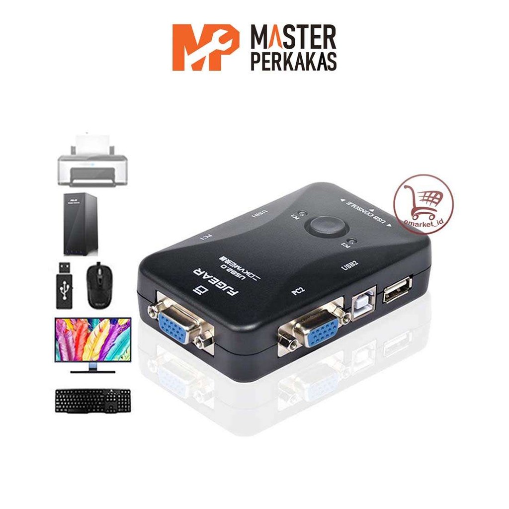 KVM Switch 2 Port USB Manual VGA MP