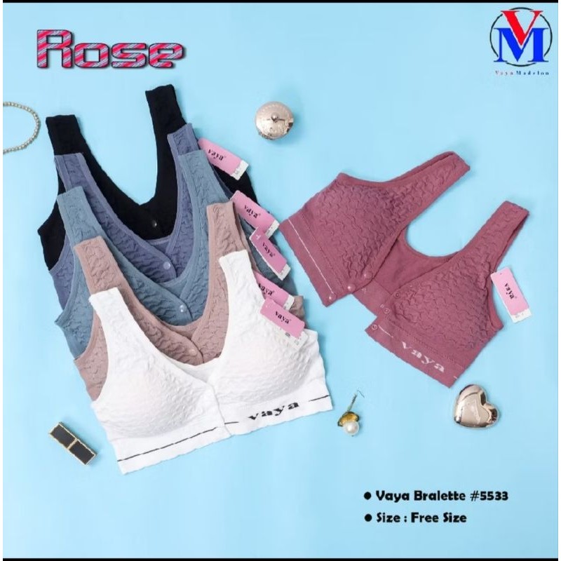 [BRA KANCING DEPAN] Vaya 5533 Bra rajut tebal kancing depan busui friendly
