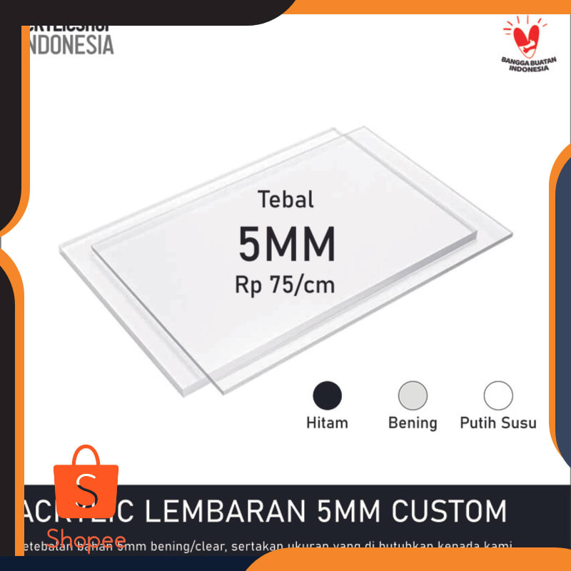 

Promo Acrylic/Akrilik 5mm Lembaran Custom/Ecer/Potongan Mika Lembaran MURAH Keren