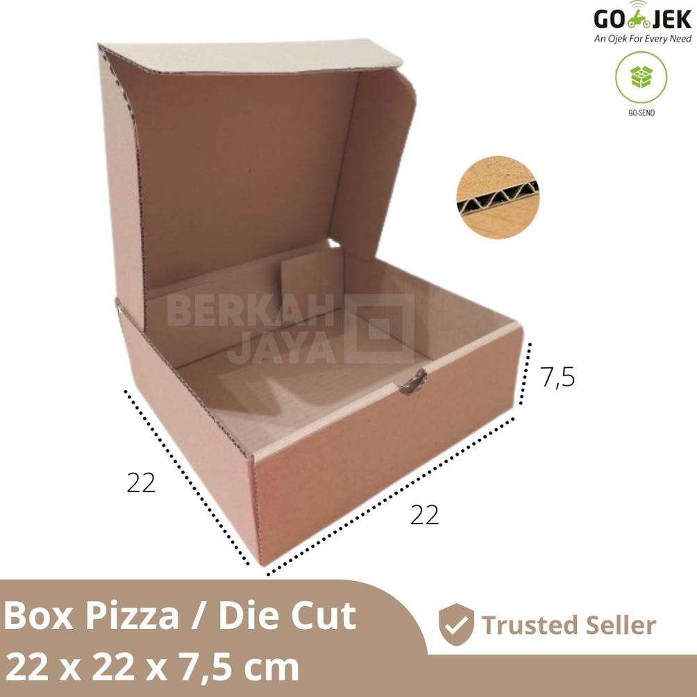 

Dus Diecut 22x22x7.5cm / Box Product / Box Pizza / Kardus Tumbler / Hampers Pouch / Box Dompet Make Up / Kardus Pouch / Box Donat Bombolini Isi 6 (Kardus Pizza 22 x 22 x 7.5 cm)