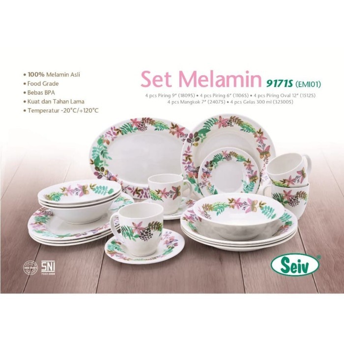 Haehae Piring Melamin Set Onyx Seiv Piring Onyx Seiv Peralatan Makan Set