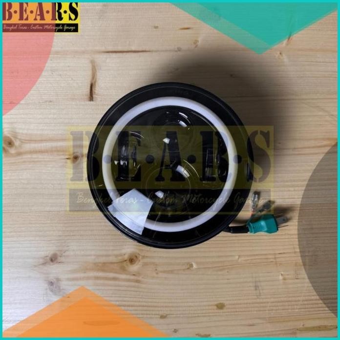 Daymaker Lengkap Batok Lampu Depan 7 Inch Kawasaki W175 OPHIE Import