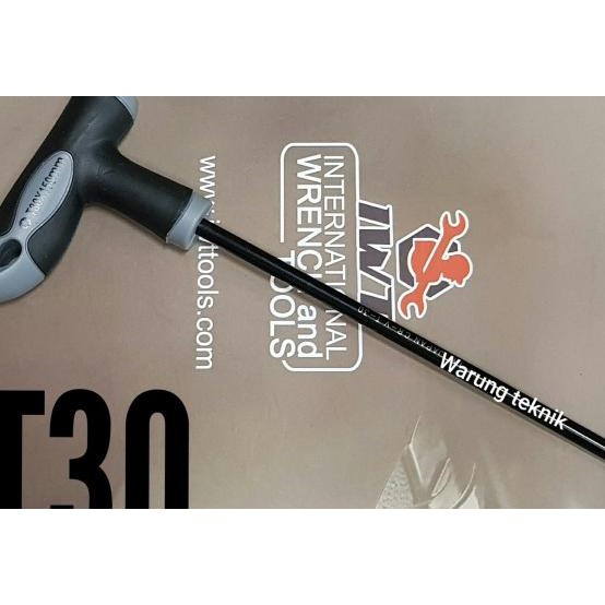 Iwt T Handle Tamper Torx Key Kunci L Bintang Bolong Gagang Karet T30