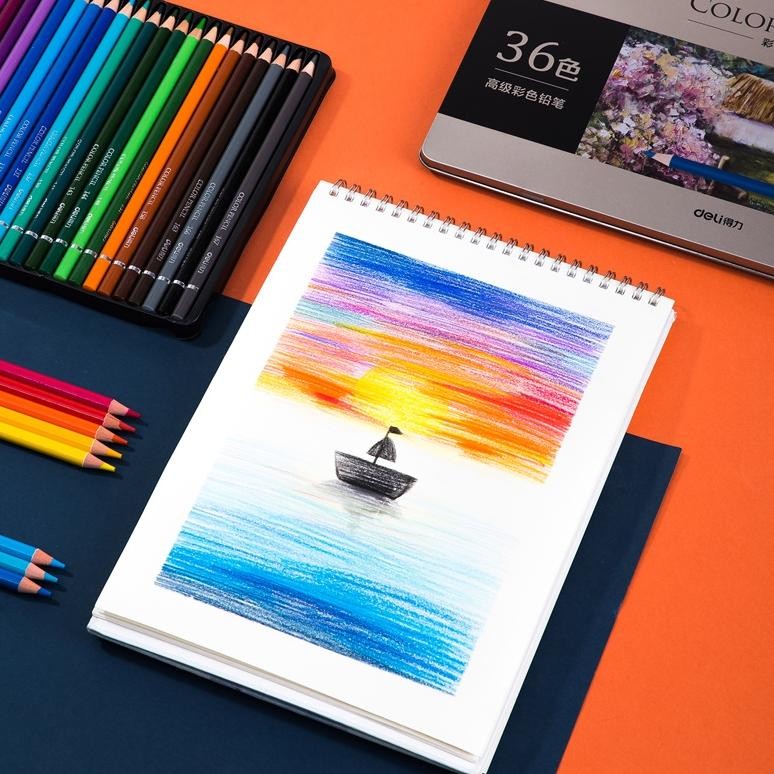 

fx-2 Deli High-grade Oil Pencil Color Pensil Warna Minyak 48/72 Warna 6567 6568 Termurah