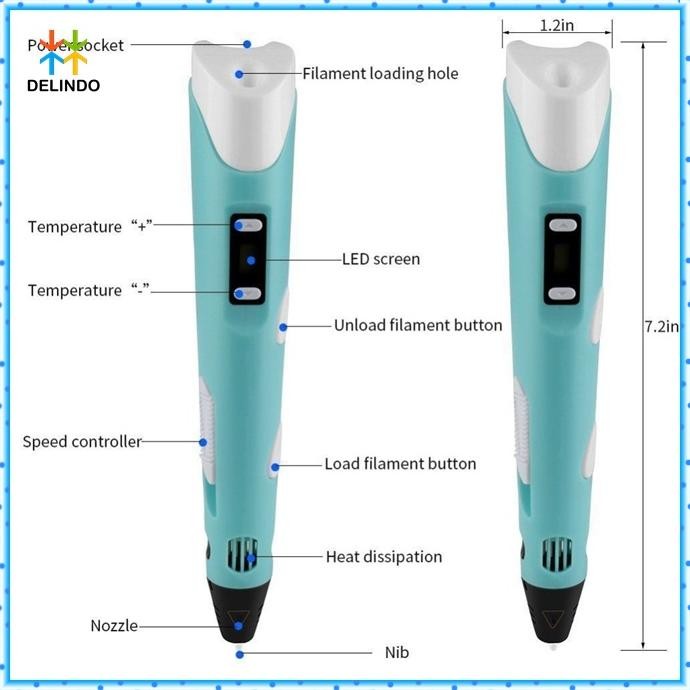 

m-4 3d Pen Pulpen 3 Dimensi Stereoscopic Printing Pen Portale Mainan Viral