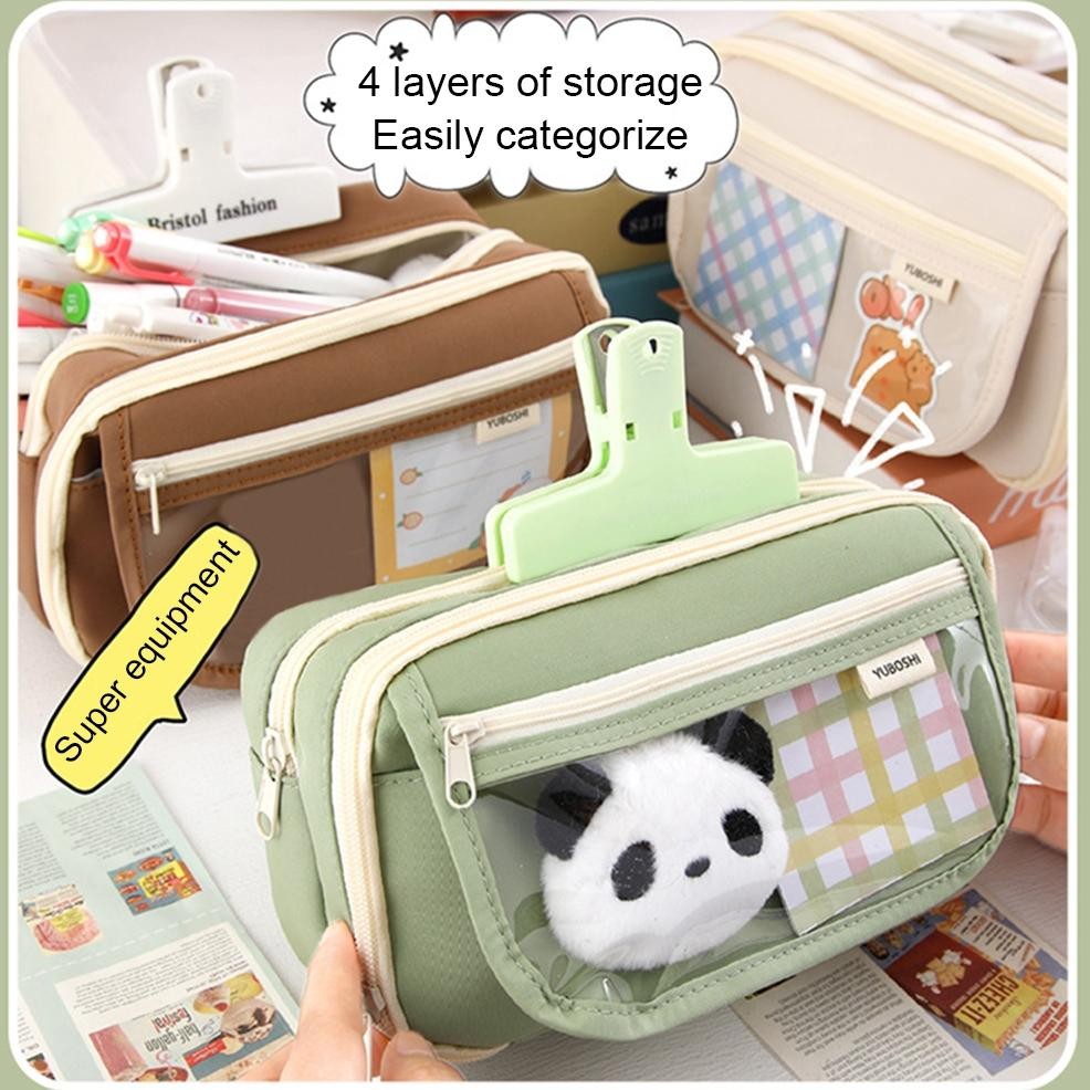 

et-98 1Pc Large Capacity Pencil Bag Flip Cover Stationery Bag Simple Stationery Box School Office Supplies Stationery Premium
