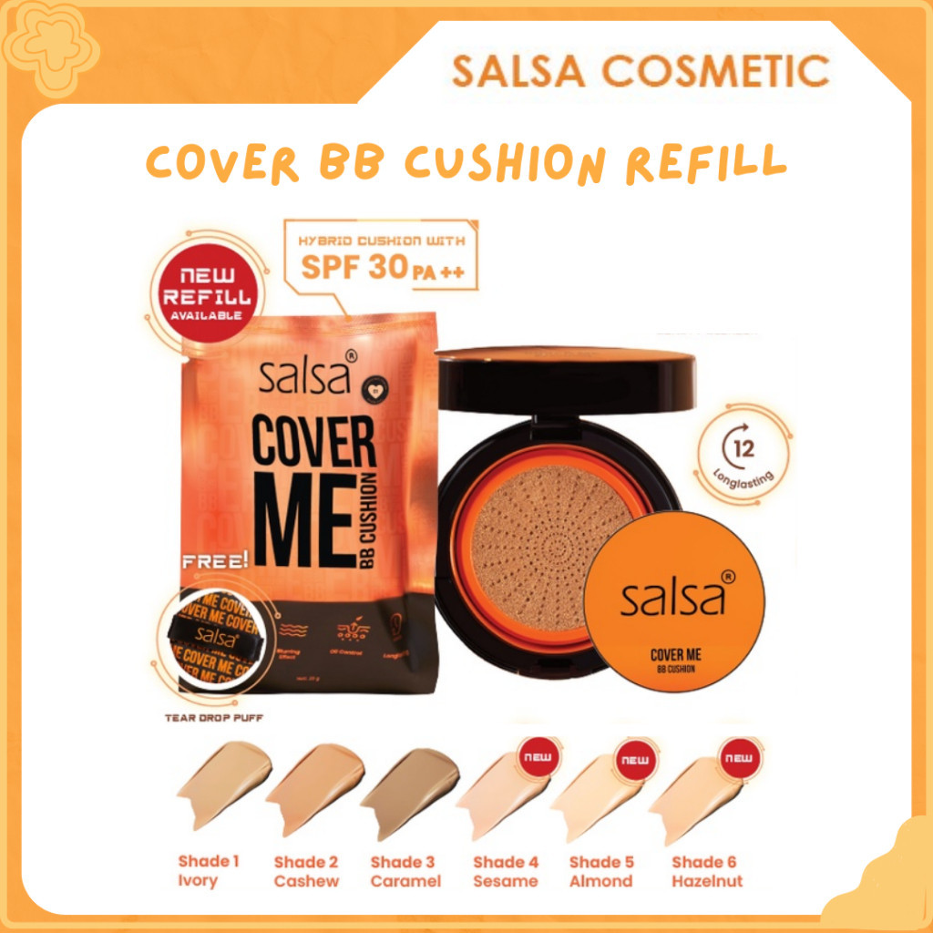 Salsa Cover Me BB Cushion Refill 20g Semi Matte Medium Coverage Foundation-SLS-REFCUSH-IVORY|Lux Flu