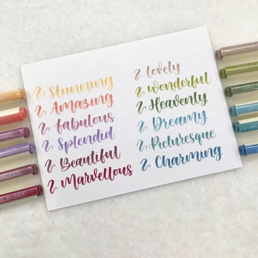 

fx-23 Surabaya Winzige Set 3 & 12 Soft Brush Sign Pen Calligraphy Pen Aesthetic Brush Lettering Brush Marker Pena Kuas Warna Pulpen Pena Kaligrafi Coloring Markers Berkualitas