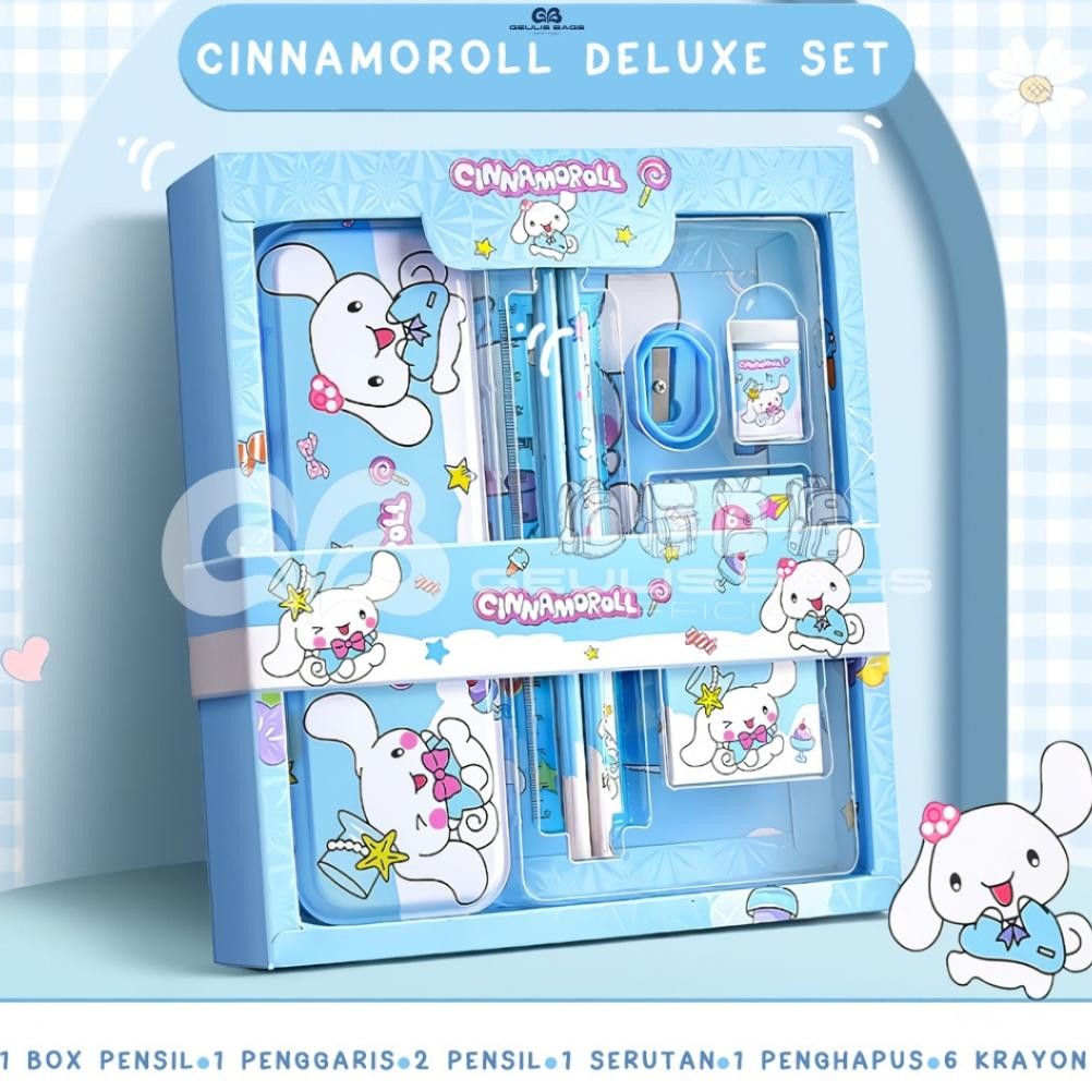 

uj-53 GEULIS BAGS Studen Set Alat Tulis Sekolah Karakter Kuromi Cinamonrol My Melody 7 In 1 Sale