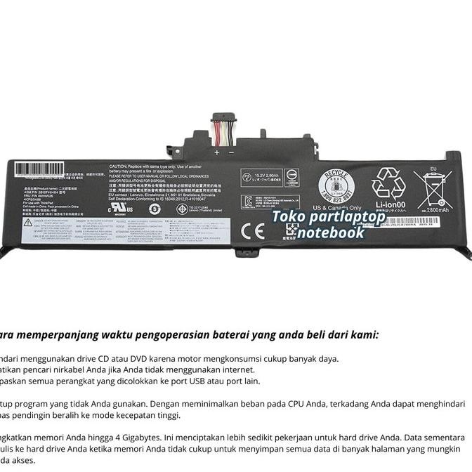 Baterai Lenovo Thinkpad Yoga X380 - Original Battery