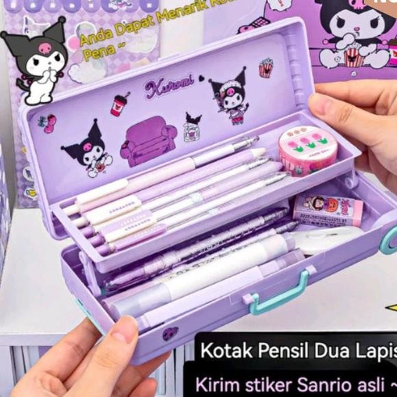 

Kotak Pensil Model Troli Motif Kuro Melody 2 Tingkat / Tempat Pensil