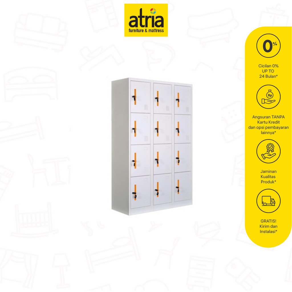 Atria Sterling Metal Loker 12 Pintu Putih