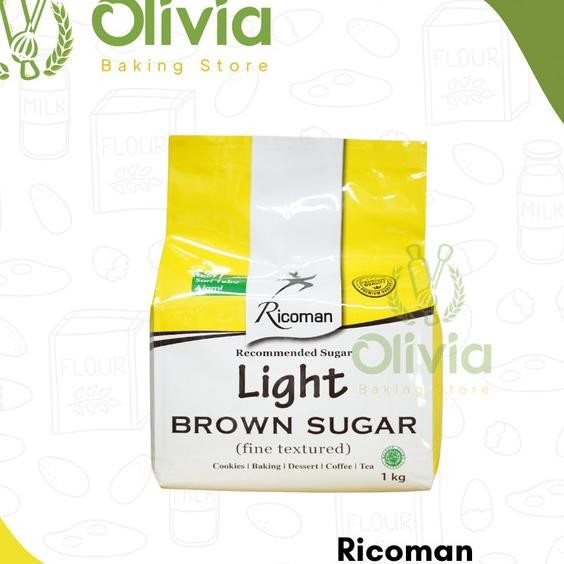 

Ricoman Light Brown Sugar Gula Bubuk Castor Caster Kastor Halus 1 Kg