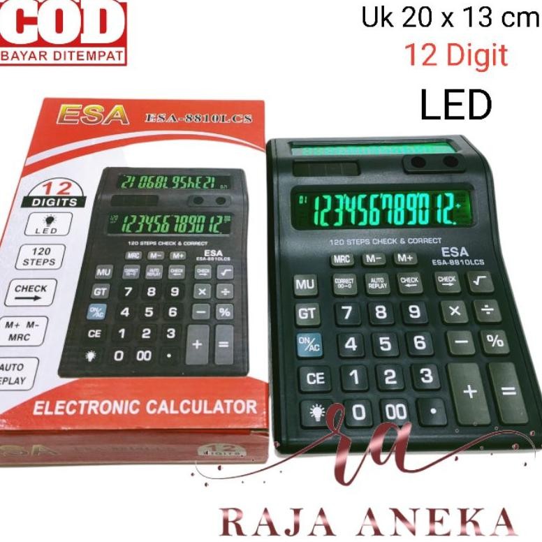 

Terbaru Kalkulator Layar Lcd Led Menyala Calculator Besar Esa 8810 12 Digit Cek Ulang 2 Layar Bolak Balik Promo