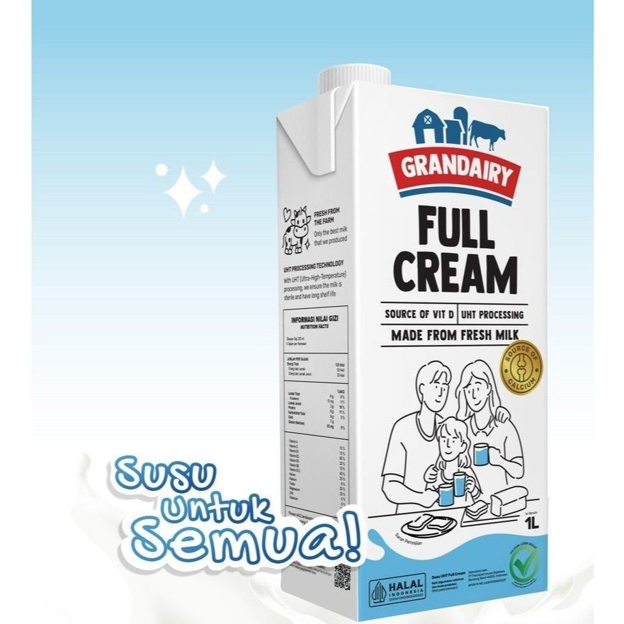 

GRANDAIRY UHT FULL CREAM MILK 1LTR