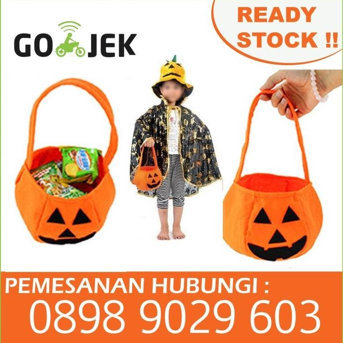 

\\\\\] Kantong permen halloween candy bag pumpkin keranjang permen