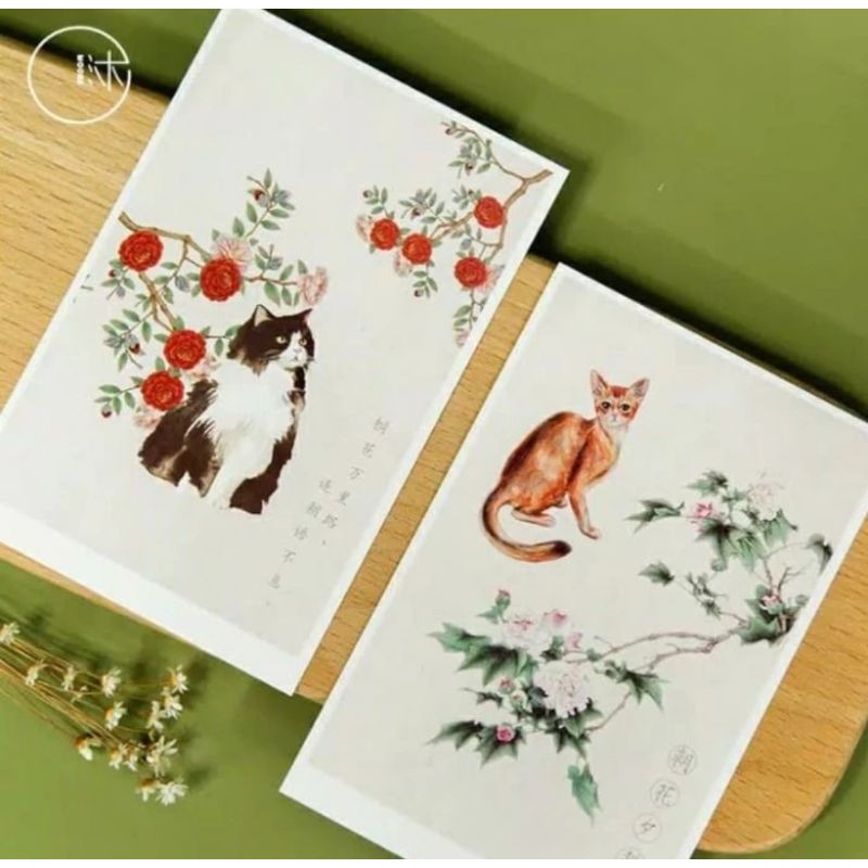 

Flower plant cat postcard