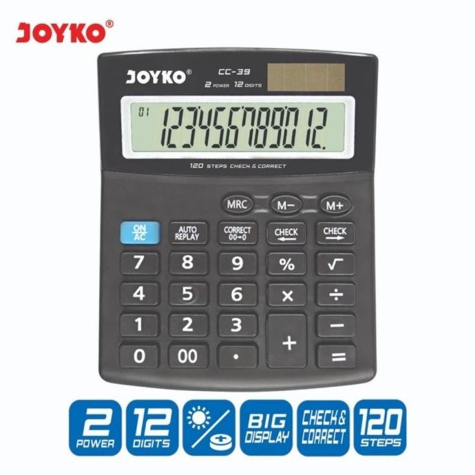

Ok75 Calculator Kalkulator Joyko CC-39 12 Digits Check Correct Premium