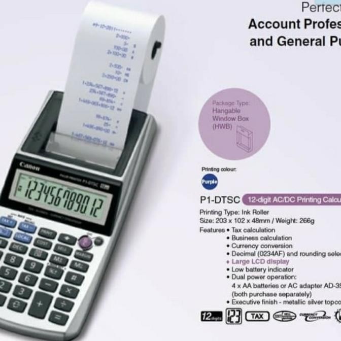 

Best Seller Kalkulator Portable Printer CANON P1-DTC / Calculator Struk Printing Berkualitas