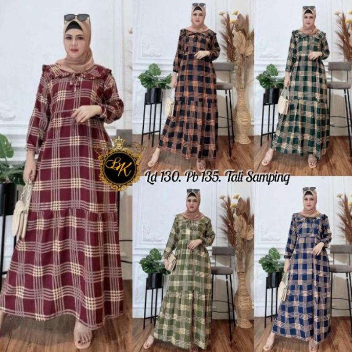 Terbaru Gamis Midi Kotak Jumbo Ld 130 Longdress Polka