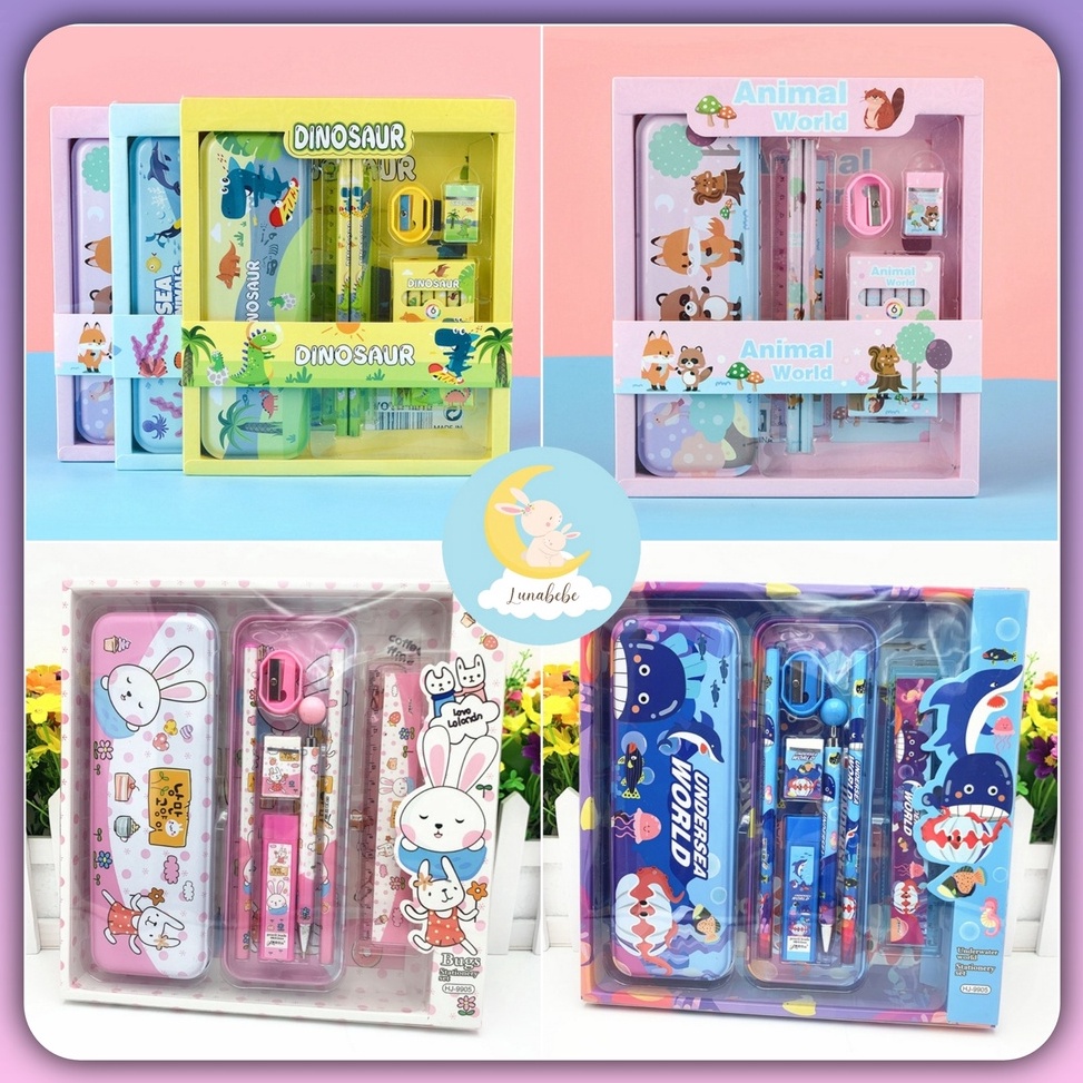 

←Ready❇ Kotak Pensil Anak Set 7In1 Stationery Untuk Hadiah Anak Sekolah / Kotak Pensil Karakter Murah Stationery Set 8in1 / Alat Tulis Set Tepak Pensil D78 ⋆