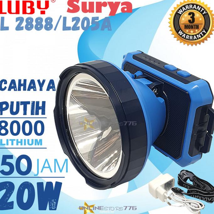 Senter Kepala LUBY 2888 / L2888 / L-2888 - Rechargeable