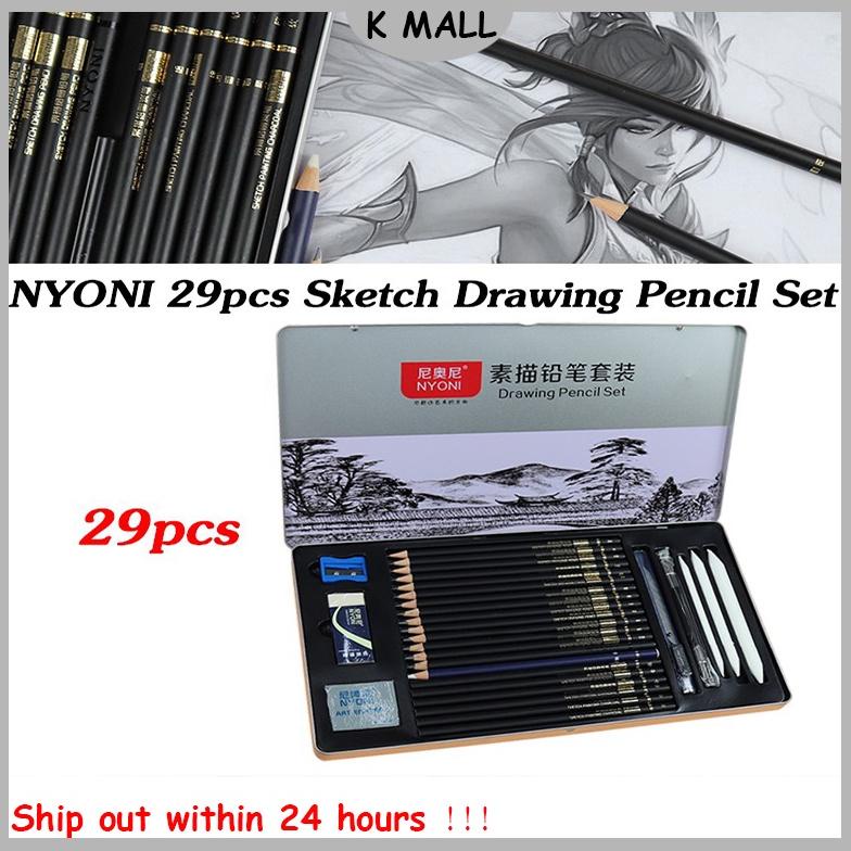 

Belanja Nyoni 29Pcs/Set Sketch Drawing Pencil / Pensil Lukis Sketsa Set Lengkap Vyp
