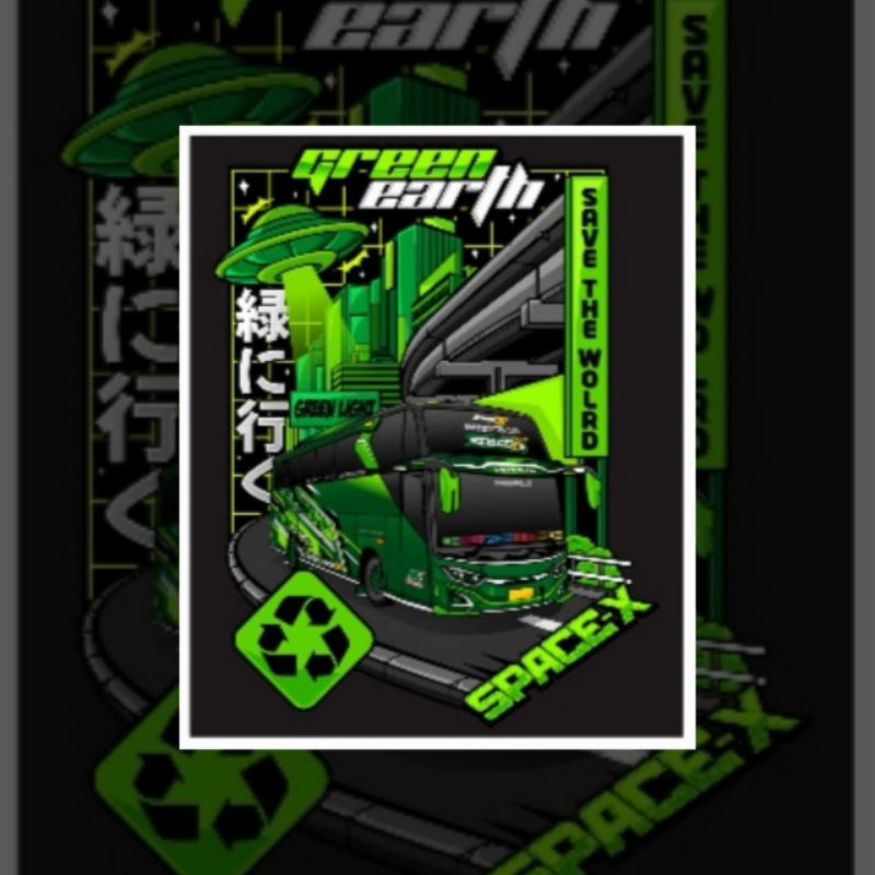 

(free sticker)CETAK STICKER BUSMANIA 5 PCS GREEN EARTH HOLOGRAM TERMURAH