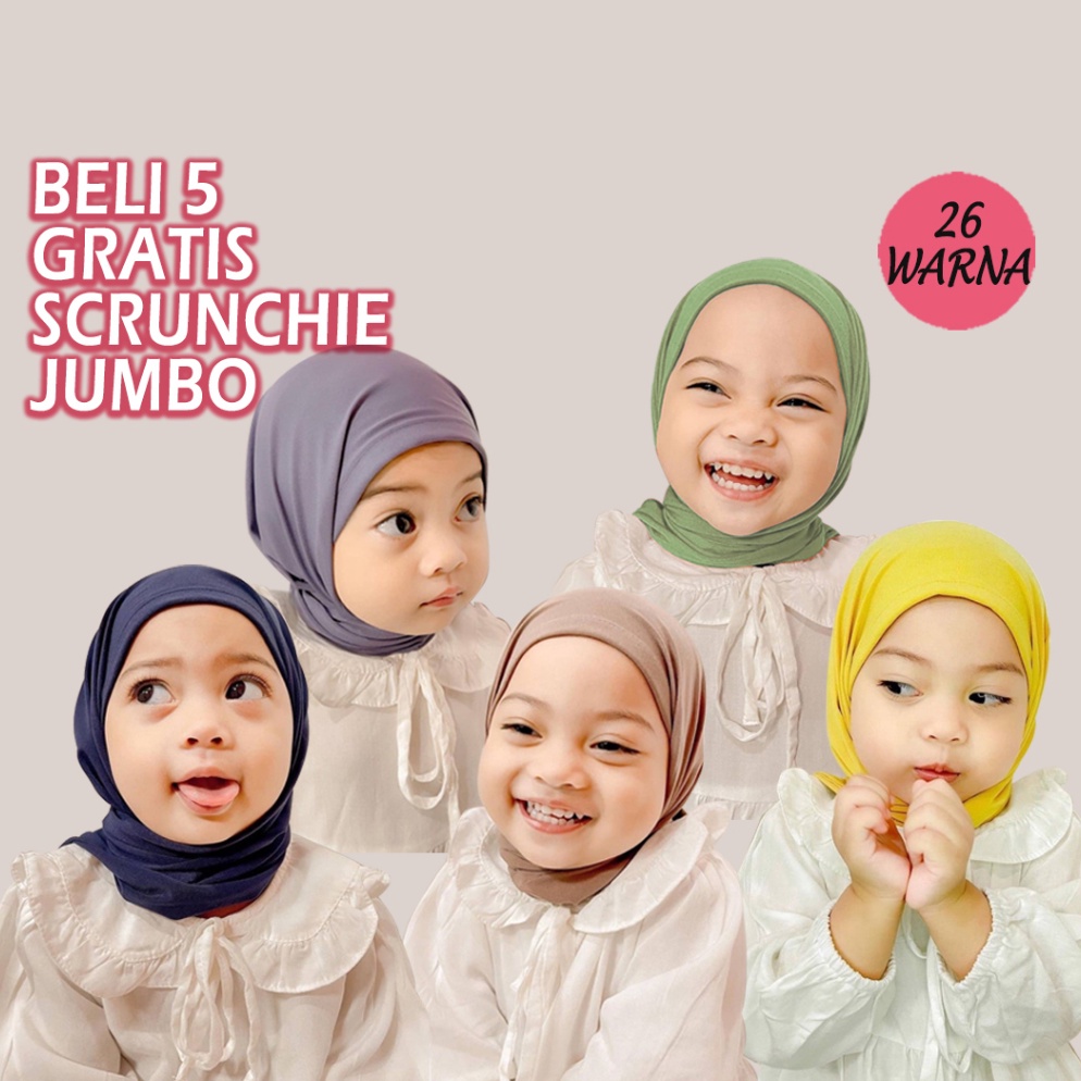 Langsung pesana1A9m Premium Jilbab / Hijab Instan Anak Camila Jersey 22 Warna / Kerudung Pastan Pash