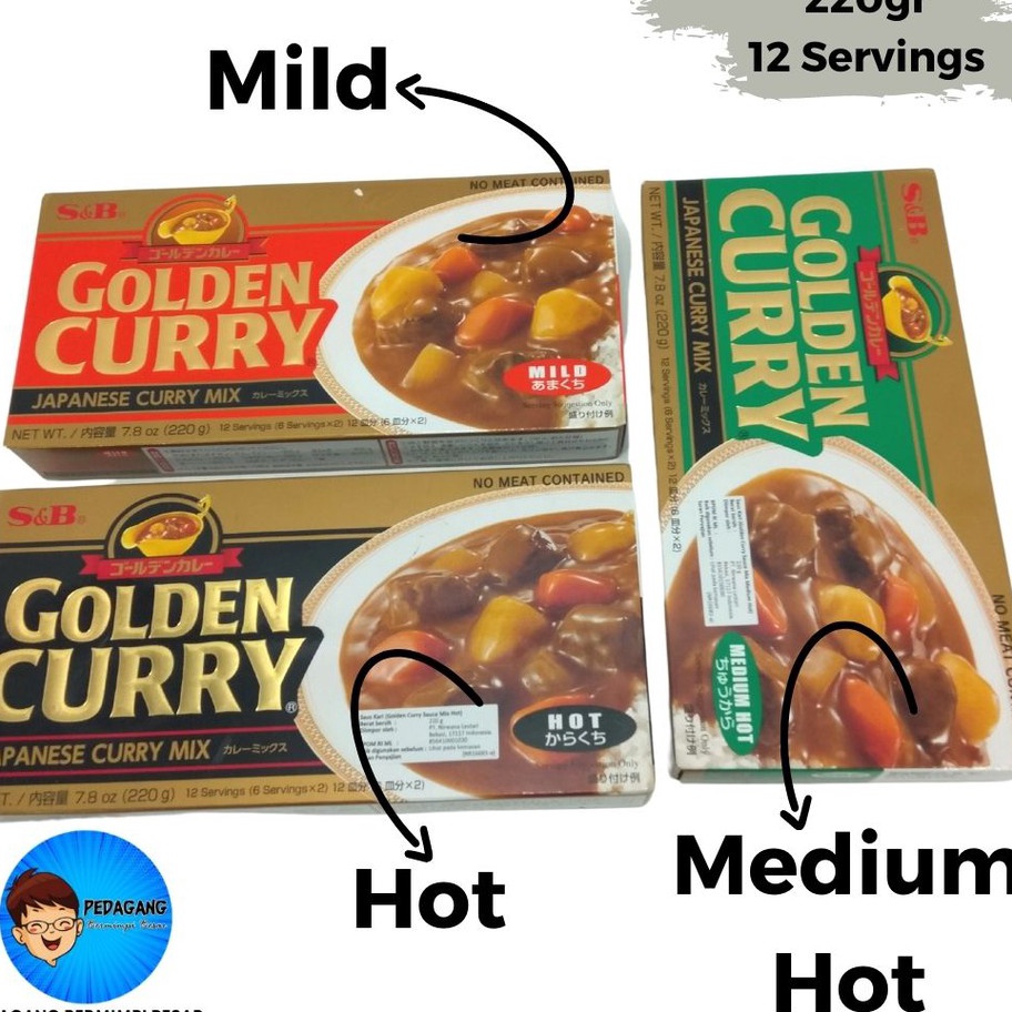 

Terlaris S&B Golden Curry Mild Hot Medium Hot 220gr / Kari Jepang Import 220 gr