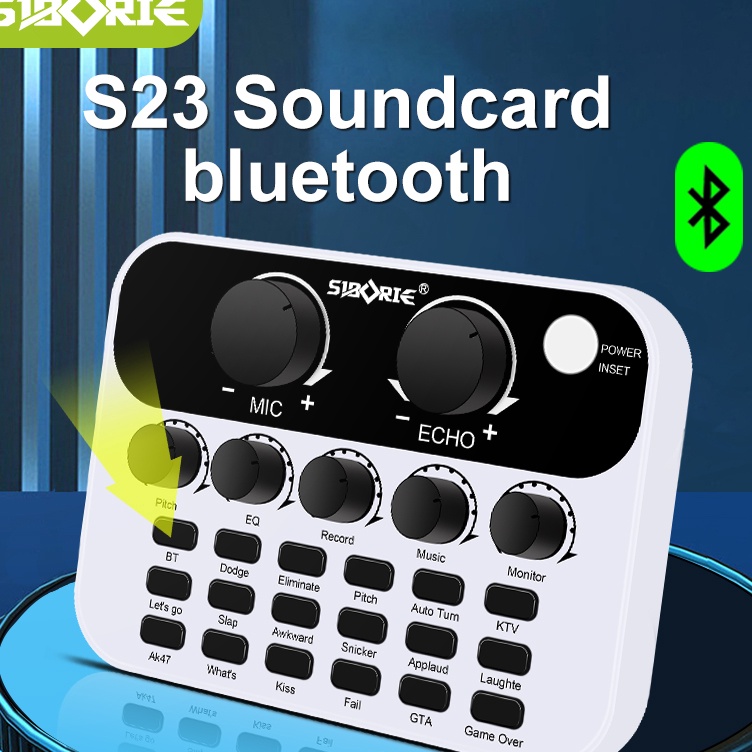 Seller Siborie S23 Soundcard Audio USB External Karaoke Sound Card mic Mixer Bluetooth