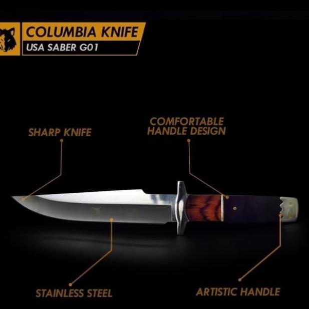 COLUMBIA KNIFE- PISAU SABER G01 PISAU LURUS SURVIVAL OUTDOOR KNIFE