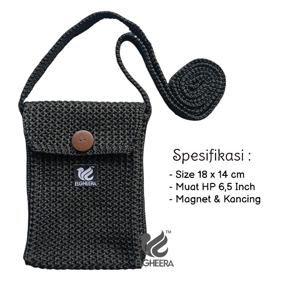 Limited4k4Jy Tas Rajut HP Polos / Tas selempang rajut kecil